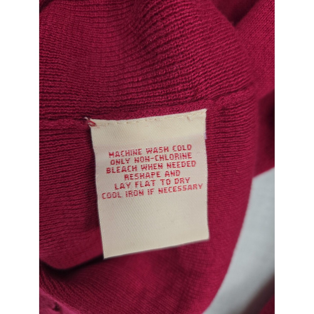 Vintage Faded Glory Y2K Cardigan Sweater Womens XL Lightweight Cranberry Button - Picture 11 of 11